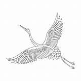 Línea Arte grua Cigüeña Flamenco Garza En Un Blanco Antecedentes  sketch template