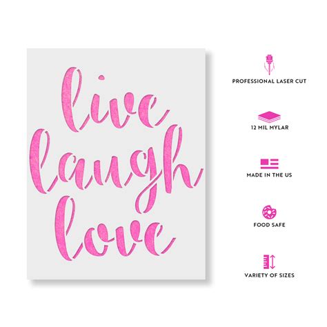 Live Laugh Love Stencil for Painting DIY Wood Signs