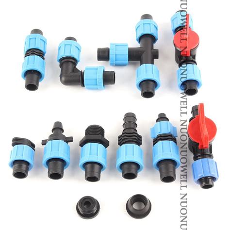 5pcs 16mm Drip Irrigaton Hose Connectors Drip Hose Fittings Lock Nut Pipe Joints Micro ...