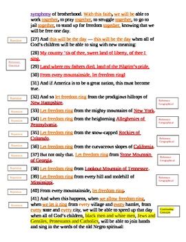 I Have a Dream Speech Analysis Discussion Guide by Teacher Goodies