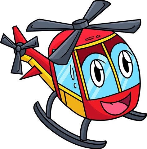 Helicopter with Face Vehicle Cartoon Clipart 11416483 Vector Art at ...