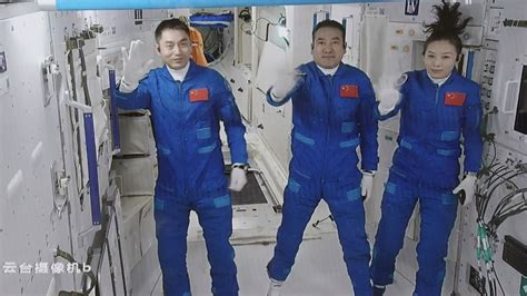 A new crew docks at China's first permanent space station : NPR