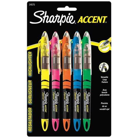 Sharpie Liquid Highlighter Set, Chisel Tip Fluorescent Colors PK5 ...