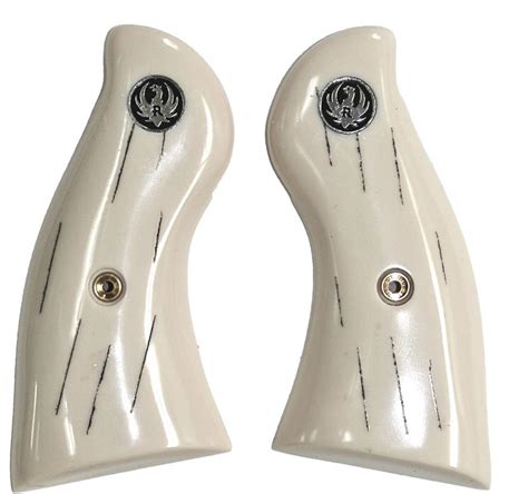 Ruger Redhawk Revolver "Barked" Ivory-Like™ Grips With Medallions