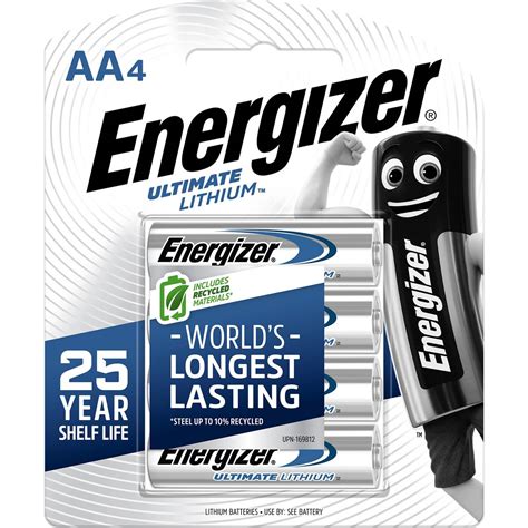 Energizer Ultimate Lithium Performance Aa Lithium Batteries 4 Pack | Woolworths