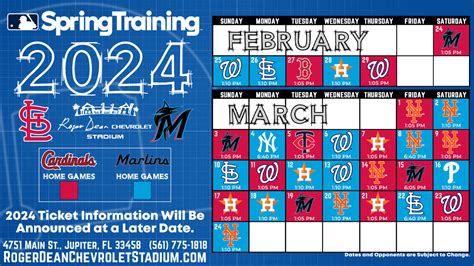 2024 Spring Training Schedule Released | Jupiter, FL | Roger Dean Chevrolet Stadium