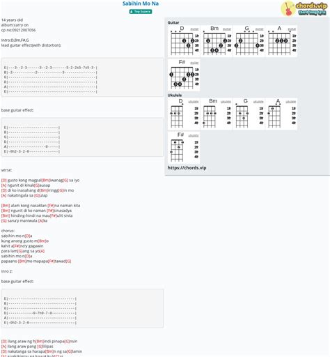 Hợp âm: Sabihin Mo Na - Top Suzara - cảm âm, tab guitar, ukulele - lời bài hát | chords.vip