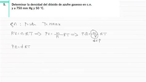 Determinar la densidad de un gas ideal. - YouTube