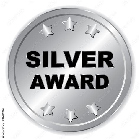 SILVER AWARD ICON Stock Vector | Adobe Stock