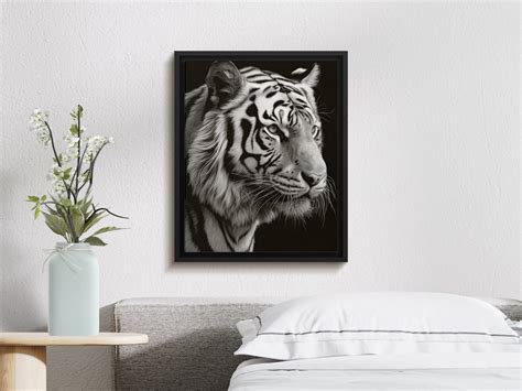 Black and White Tiger Printable Art Tiger Print Download - Etsy