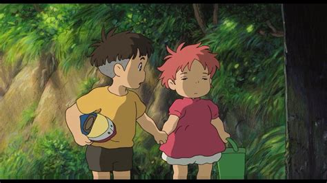 Ponyo and sosuke holding hands