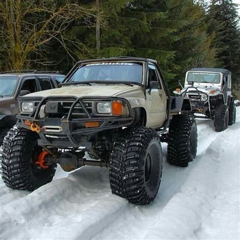 Custom Toyota Trucks in the Snow