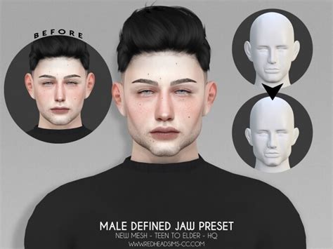 MALE DEFINED JAW PRESET at REDHEADSIMS » Sims 4 Updates