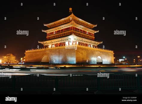 Xi'an Bell Tower at night Stock Photo - Alamy