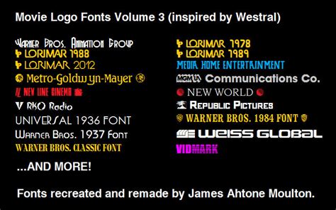 Movie Logo Fonts Volume 3 by JamesMoulton1988 on DeviantArt