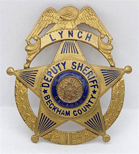 Beautiful 1950s - 1960s Beckham Co Oklahoma Deputy Sheriff Badge: Flying Tiger Antiques Online Store