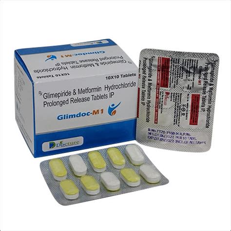 Glimepiride And Metformin Hydrochloride Prolonged Release Tablets Ip at ...