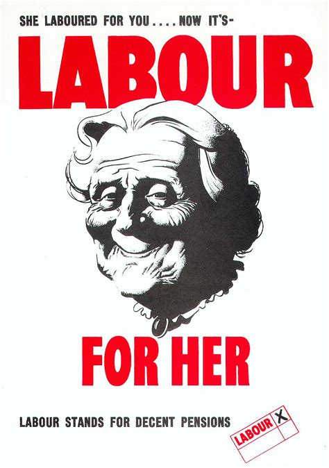 Labour For Her - Historic Labour Poster from the 1945 General Election Campaign - Flashbak