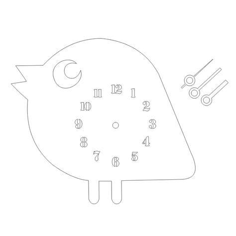 Laser Cut Cute Cartoon Bird Wall Clock for Kids Room CDR File Free Download | Vecty