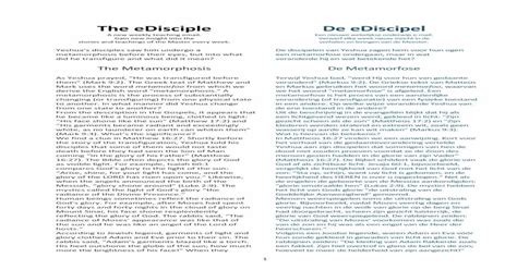 De metamorfose FFOZ, The eDisciple Achten_files/Allerlei... · 1 The eDisciple A new weekly ...