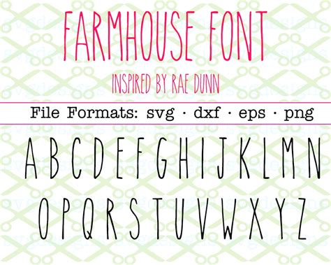 FARMHOUSE FONT SVG Files for Cricut & Silhouette Files SVG DXF EPS PNG ...