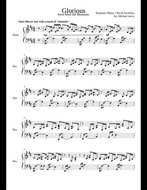 Glorious (David Archuleta) - Piano Solo sheet music for Piano download ...