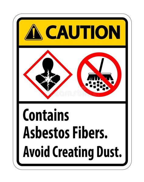 Caution Label Contains Asbestos Fibers,Avoid Creating Dust Stock Vector ...