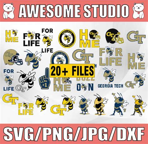 Georgia Tech Yellow Football svg, football svg, silhouette s - Inspire Uplift