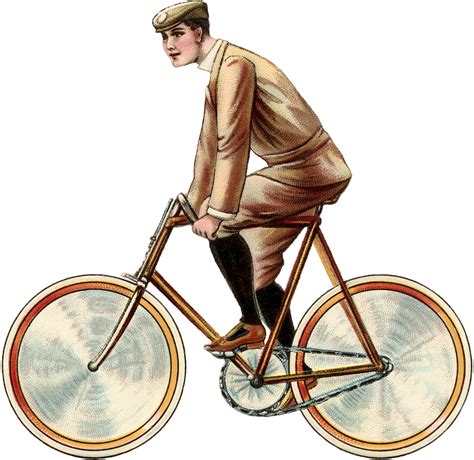 Vintage Bicycle Image - Young Man on Bike - The Graphics Fairy