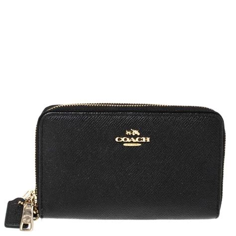 Coach Black Leather Double Zip Wallet Coach | The Luxury Closet