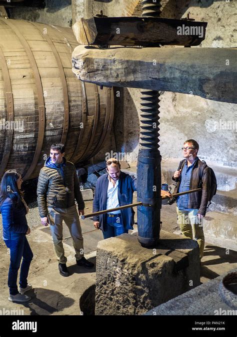 An old wooden wine press at Grazi Wines, one of the new generation of natural wineries working ...