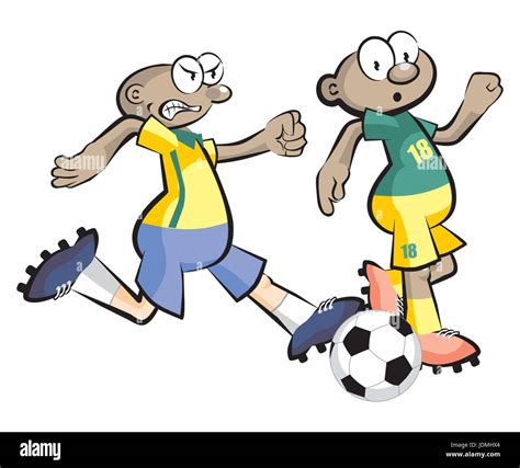 Cartoons Soccer players isolated over white. Conceptual vector illustrations Stock Vector Image ...