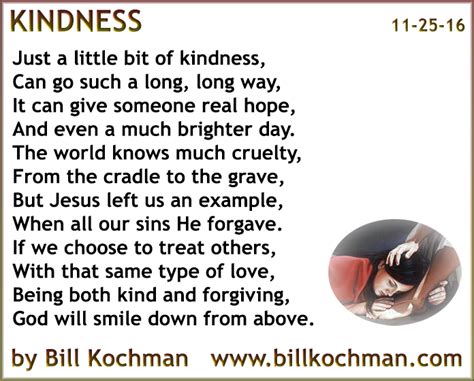 KINDNESS — a poem by Bill Kochman | Bill's Bible Basics Blog