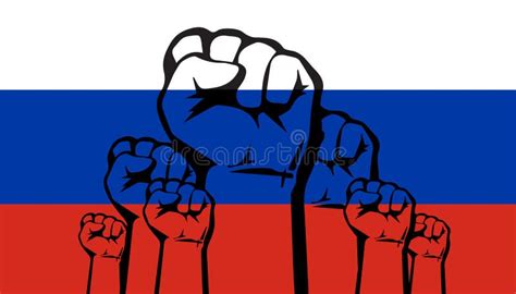 Protest in Russia. Rally in Russia Stock Illustration - Illustration of ...