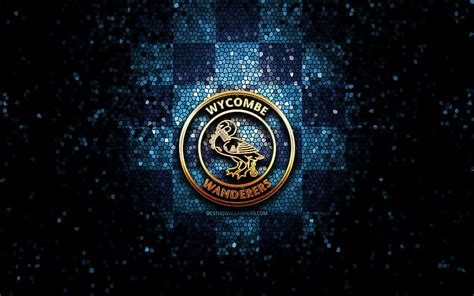 Wycombe Wanderers FC, glitter logo, EFL Championship, blue checkered background, HD wallpaper ...