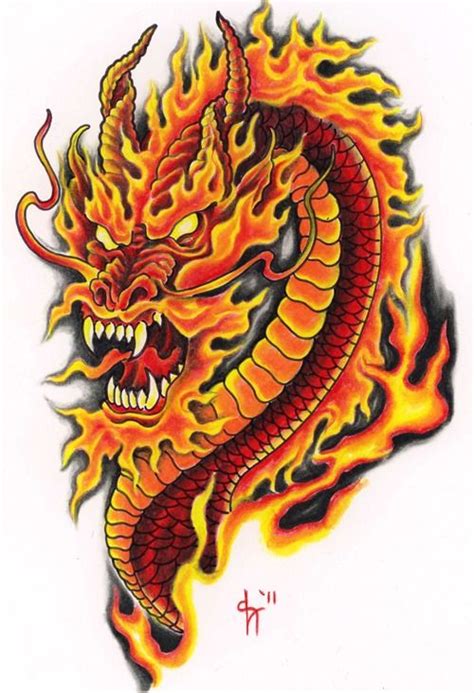 Fire Dragon Tattoo Designs Dragon Tattoo Drawing, Dragons Tattoo, Small ...