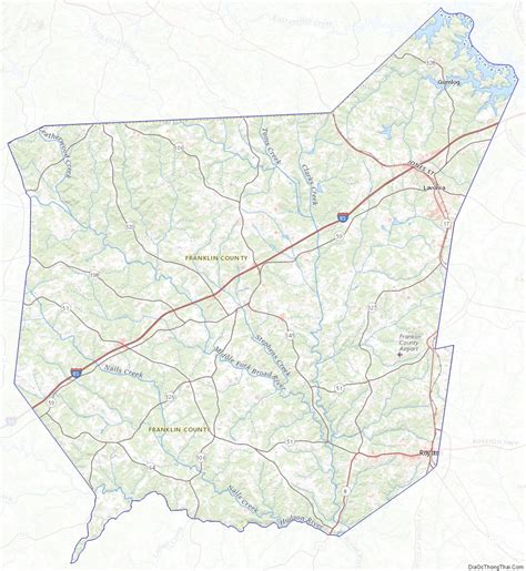 Map of Franklin County, Georgia - Thong Thai Real