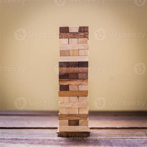 Wood block tower game for children. 906117 Stock Photo at Vecteezy