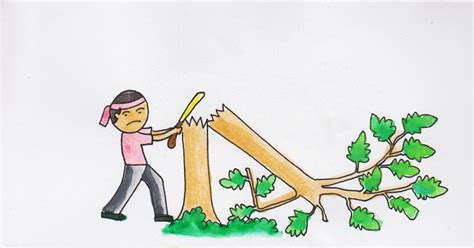 Tree Cutting Drawing at PaintingValley.com | Explore collection of Tree Cutting Drawing