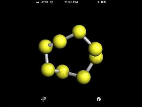 sulfur ring S8 rotation - YouTube