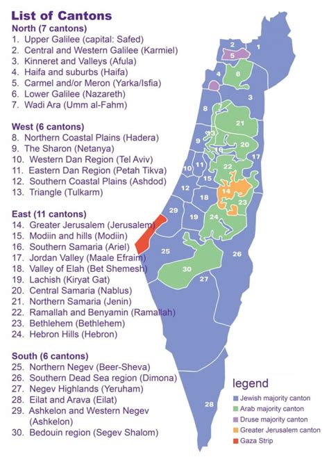 Map : A proposed federal solution to the Israeli-Palestinian conflict ...