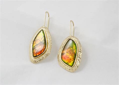 Ammolite Earrings | Steve Kriechbaum | Custom Fine Jewelry Handmade in ...