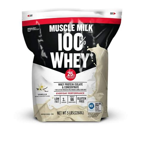 Muscle Milk 100% Whey Protein Powder, Vanilla, 5 lb Canister - Walmart.com - Walmart.com