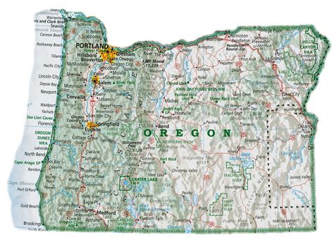 Online Maps: Oregon Map with Cities