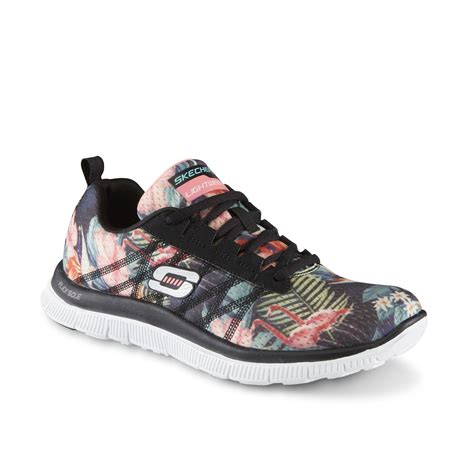 Skechers Lightweight Women's Floral Bloom Black/Multicolor Athletic Shoe