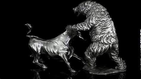 The Bull & Bear Silver Statue Set - Silver Investing