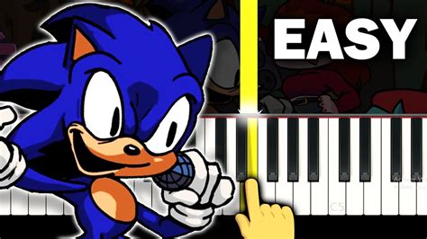 FNF vs Sonic EXE - Faker - EASY Piano tutorial - YouTube