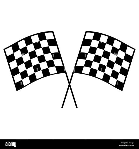 Vector illustration two crossed auto racing flag icon. Finish checkered ...