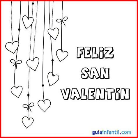 Dibujo de corazones para colorear. Tarjeta de San Valentín