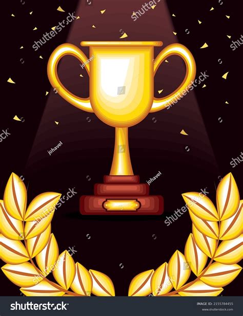 Gold Trophy Emblem Design Stock Vector (Royalty Free) 2155784455 ...